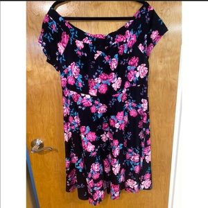 Torrid size 1 off the shoulder dress. Pink & blue